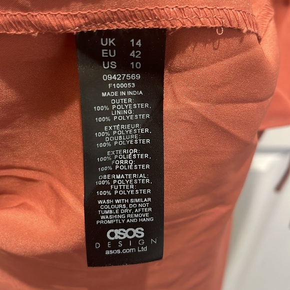 Pleated cami midi dress with drawstring waist in dark pink - Picture 7 of 8